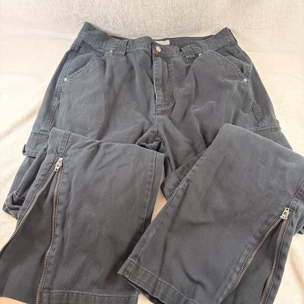 Standard Cloth (Urban Outfitters) Flared Utility Cargo Pants Med -‎ Washed Black